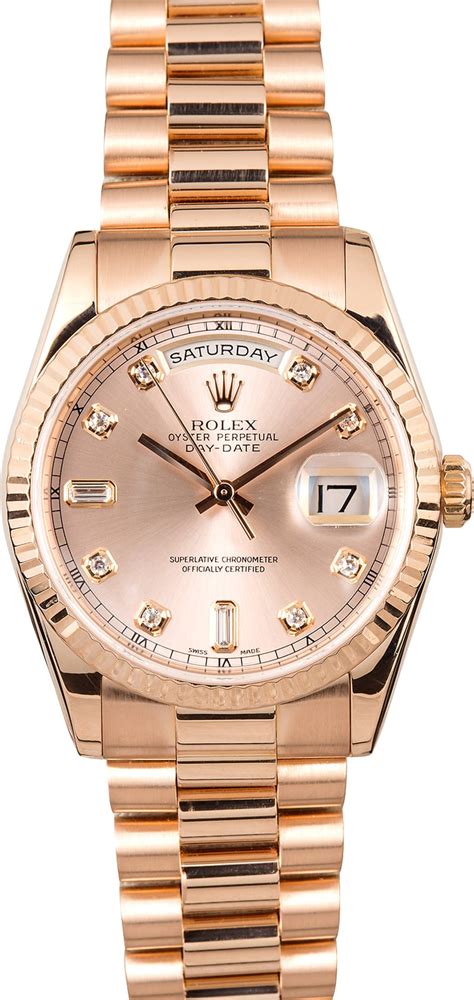 rolex day date rose gold|rolex day date 36 18 ct.